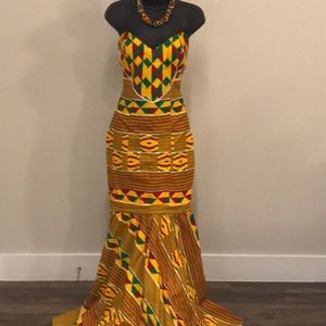 A Tube Top long African Print Dress